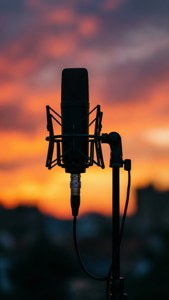 Sunset Boom Mic Silhouette