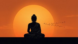 Sunset Buddha Silhouette