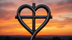Sunset Chrome Heart Silhouette