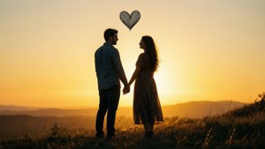 Sunset Couple Silhouette