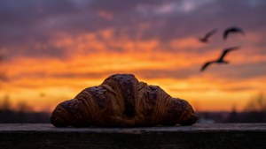 Sunset Croissant Silhouette