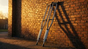 Sunset Crutches Silhouette