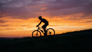 Sunset Cyclist Silhouette