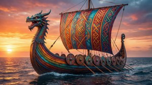 Sunset Dragon Ship