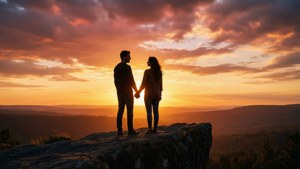 Sunset Embrace Silhouette