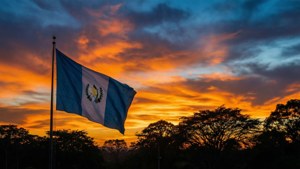 Sunset Flag Silhouette