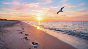 Sunset Footprints Beach