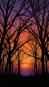 Sunset Forest Branches