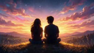 Sunset Friends Silhouette