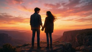 Sunset Friendship Silhouette