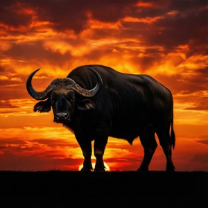 Sunset Gaur Silhouette