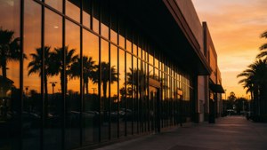 Sunset Glass Facade