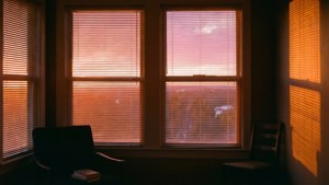 Sunset Glow Through Blinds