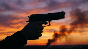 Sunset Gun Silhouette