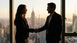 Sunset Handshake Deal