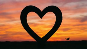 Sunset Heart Silhouette