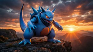 Sunset Heracross on Cliff