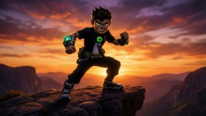 Sunset Hero Silhouette