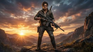 Sunset Heroic Stance