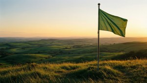 Sunset Hilltop Flag