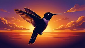 Sunset Hummingbird Silhouette