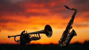 Sunset Instrument Silhouette