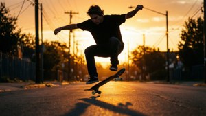 Sunset Kickflip Silhouette