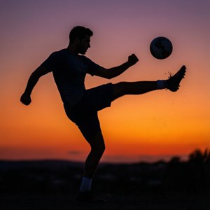 Sunset Kicking Silhouette