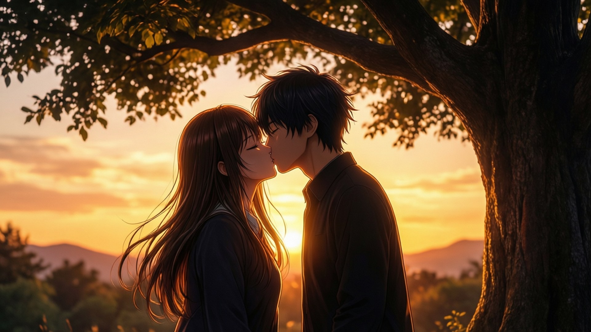 Sunset Kiss by Wallpapers.art Studio