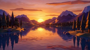 Sunset Lake Reflection