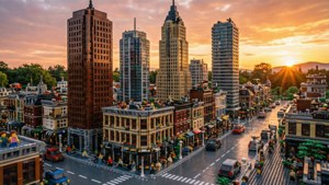 Sunset Lego Cityscape