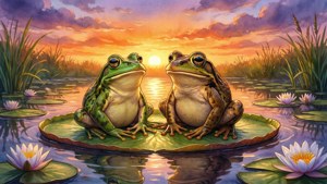 Sunset Lily Pad Duo