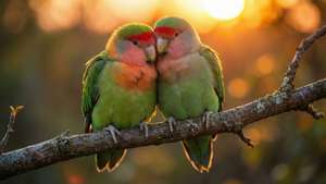 Sunset Love Birds
