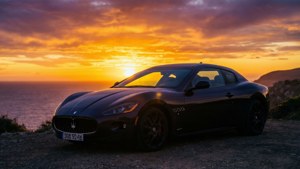 Sunset Maserati Silhouette