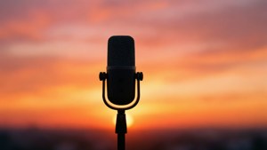 Sunset Mic Silhouette