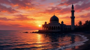 Sunset Mosque Silhouette