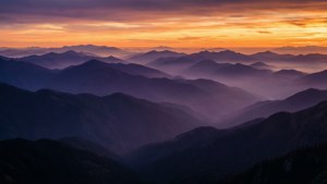 Sunset Mountain Layers