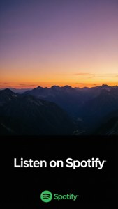 Sunset Mountains with Spotify Text