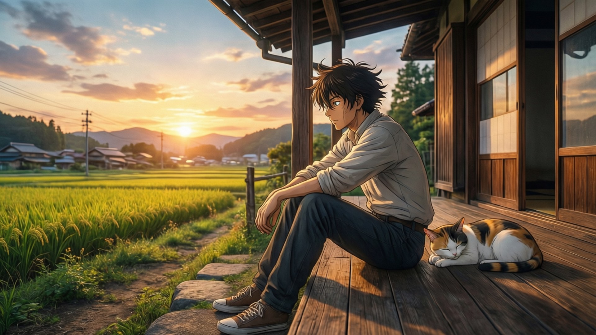 Sunset on the Porch by Wallpapers.art Studio