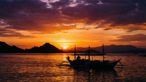 Sunset over Komodo Sea