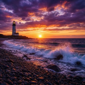 Sunset Over Rocky Shores