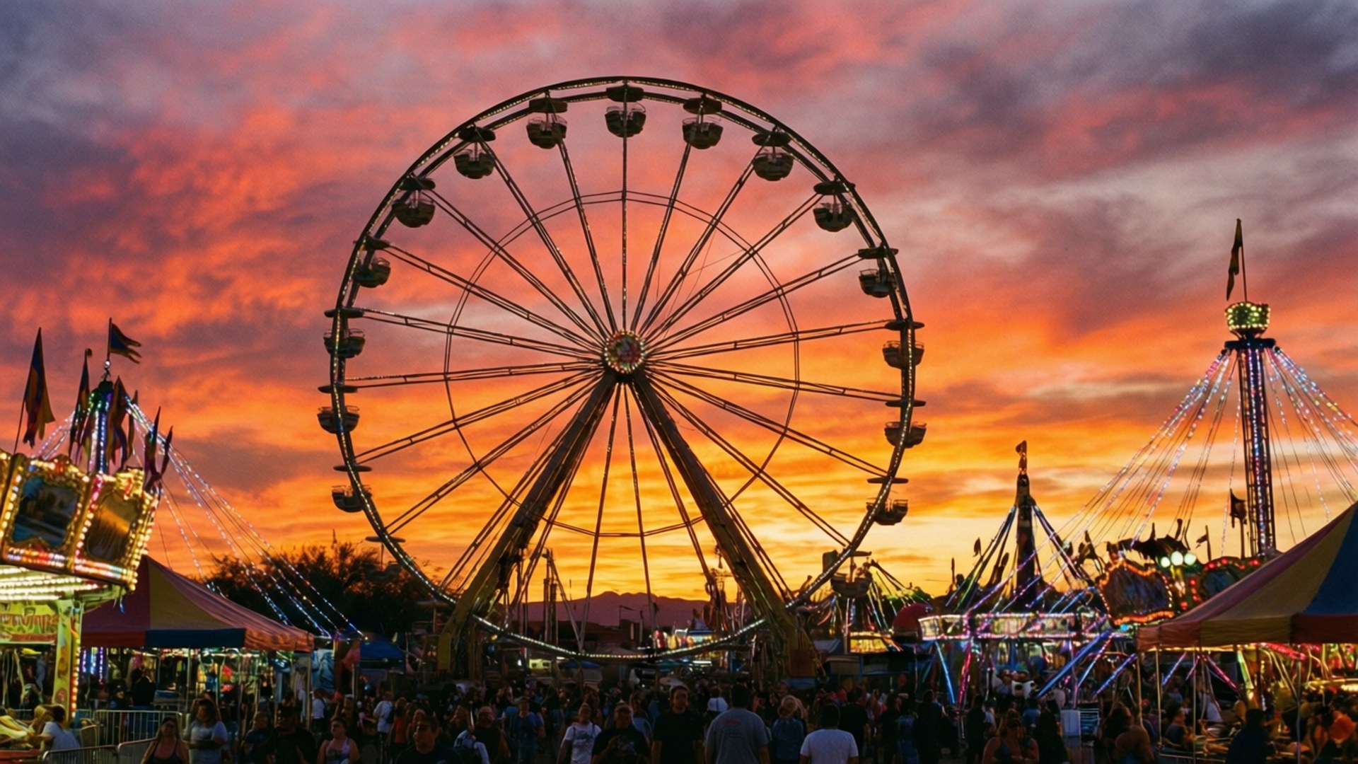 Sunset over the Midway by Wallpapers.art Studio