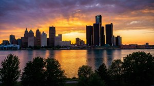 Sunset Over the River