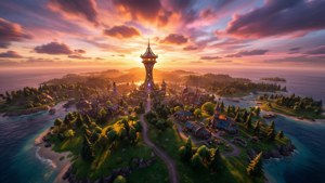 Sunset Over Tilted Towers