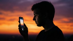 Sunset Phone Silhouette