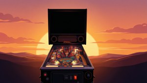 Sunset Pinball Silhouette