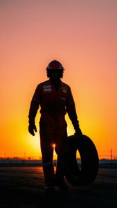 Sunset Pit Crew Silhouette