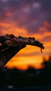 Sunset Pizza Silhouette
