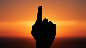 Sunset Pointing Silhouette