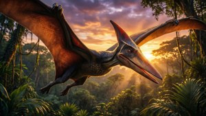Sunset Pterosaur Soaring
